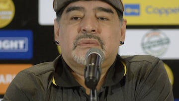 MEX057.CULIACÁN (MÉXICO),10/09/2018.- El argentino Diego Armando Maradona habla durante una rueda de prensa hoy, lunes 10 de septiembre de 2018, en la ciudad de Culiacán, estado de Sinaloa (México). Maradona aseguró que