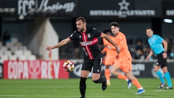 Verdú, en el choque de Copa ante el Valencia CF.