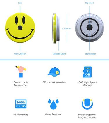 FOMO, la cámara personalizable que podrás llevar como un pin