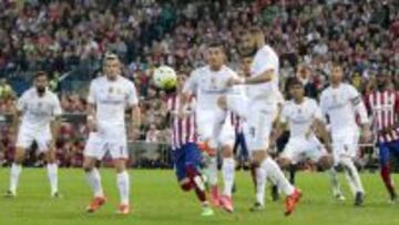 Imagen del pasado derbi disputado en el Calderón que quedó 1-1.