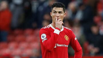 FILE PHOTO: Soccer Football - Premier League - Manchester United v Watford - Old Trafford, Manchester, Britain - February 26, 2022 Manchester United&#039;s Cristiano Ronaldo reacts REUTERS/Craig Brough/File Photo