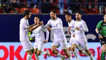 Jugadores del FC Juárez festejaron el gol contra el Atlético de San Luis