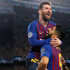 How many goals did Messi and Suárez score while playing together at Barcelona?