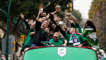 CELEBRACION DEL UNICAJA EN MALAGA POR LA CONSECUCION DE LA COPA DEL REY DE BALONCESTO EN BADALONA 2023