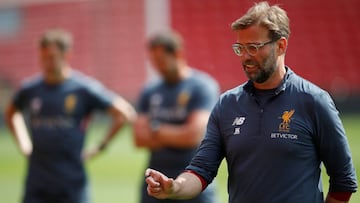 El técnico alemán del Liverpool, Jürgen Klopp, durante un entrenamiento.