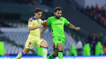 Salvador Reyes of America during the game America vs FC Juarez, corresponding to Round 01 of the Torneo Apertura 2023 of the Liga BBVA MX, at Azteca Stadium, on June 30, 2023.
<br><br>
Salvador Reyes de America durante el partido America vs FC Juarez, correspondiente a la Jornada 01 del Torneo Apertura 2023 de la Liga BBVA MX , en el Estadio Azteca, el 30 de Junio de 2023.