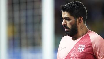 El delantero uruguayo del Barcelona, Luis Suárez, durante un partido.