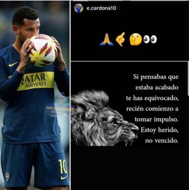 El mensaje de aliento de Cardona en Instagram