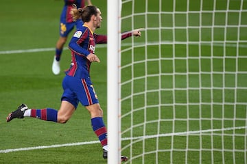 Griezmann celebrando el gol 2-1 para el Barcelona 