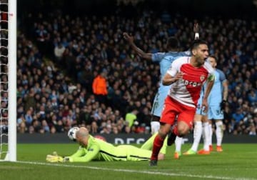 El delantero colombiano marcó el primer y el tercer gol del Mónaco en el partido ante el Manchester City, en Inglaterra, en la ida de los octavos de final de Champions League.