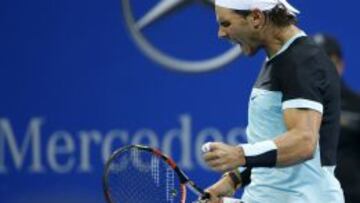 Nadal celebra uno de sus puntos.