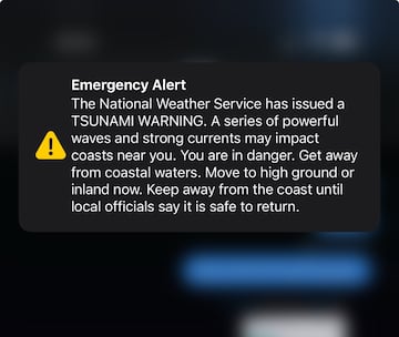 Alerta de tsunami en California tras el sismo magnitud 7,0 del 5 de diciembre de 2024.