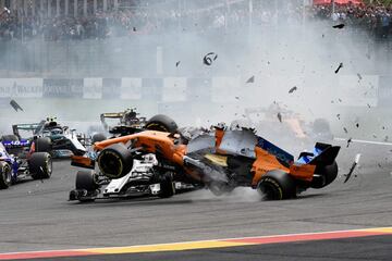 El accidente de Fernando Alonso en el GP de Bélgica