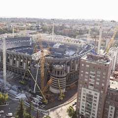 El nuevo Bernabéu coloca las primeras piezas de la cubierta