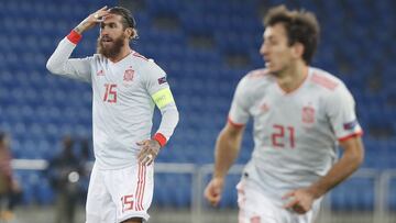 14/11/20 PARTIDO UEFA NATIONS LEAGUE FASE DE GRUPOS LIGA A GRUPO 4 ESTADIO ST JACOB PARK
SUIZA - SELECCION ESPAÑOLA ESPAÑA
PENALATI FALLADO SERGIO RAMOS
PARADA YANN SOMMER