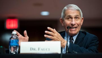 Anthony Fauci, director of the National Institute of Allergy and Infectious Diseases, speaks during a Senate Health, Education, Labor and Pensions Committee hearing in Washington, DC, on June 30, 2020. - Fauci and other government health officials updated the Senate on how to safely get back to school and the workplace during the COVID-19 pandemic. (Photo by Al Drago / various sources / AFP)