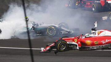Vettel explica su accidente con Rosberg y señala a Verstappen