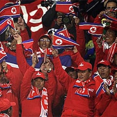 Actores chinos hicieron de hinchas norcoreanos