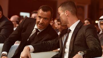 RABRT0 Dubai, UAE. 3rd January, 2019. Sport Globe Soccer Award 2019 - Decima Edizione. Nella foto:Jorge Mendes, Cristiano Ronaldo photo Fabio Ferrari / LaPresse January 03, 2019 Dubai (Unated Arab Emirate) Sport Globe Soccer Award 10th Edition. In the p