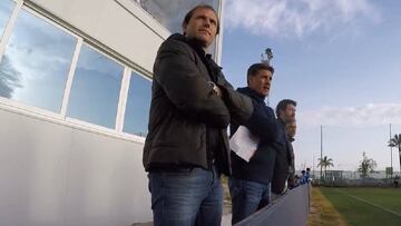 Francesc Arnau y Míchel, viendo el Atco. Malagueño - El Palo.