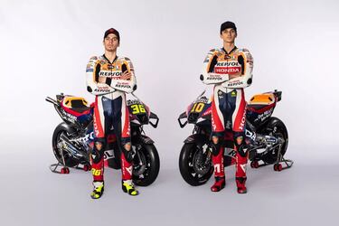 Joan Mir y Luca Marini durante la presentación de la nueva Repsol Honda Team.