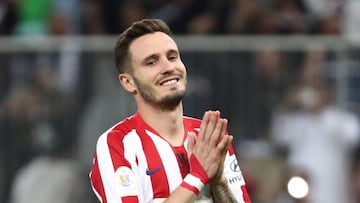 Sa&uacute;l, en el partido de la Supercopa de Espa&ntilde;a ante el Real Madrid.