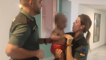 La pareja de la Guardia Civil que salvó al menor de edad de la muerte. Guardia Civil.