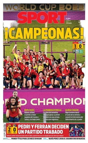 La prensa española, orgullosa de sus campeonas del mundo