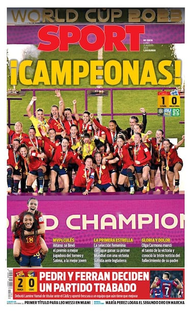 La prensa española, orgullosa de sus campeonas del mundo