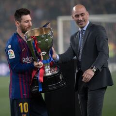 RFEF President Luis Rubiales says Lionel Messi would be “welcomed back with open arms”