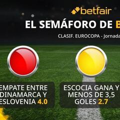 El semáforo de Betfair para la jornada 9 de la fase de clasificación para la Eurocopa 2024
