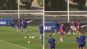 Oblak y Adán se lucen en el entrenamiento: ¡qué exhibición de paradas!