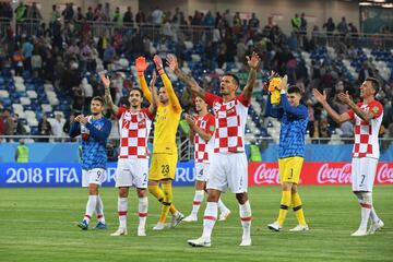 La selección croata celebró la victoria.