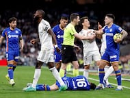 Getafe pulls off stunning 1-0 win at Real Madrid, but controversy erupts after a dangerous challenge by Antonio Rüdiger.
