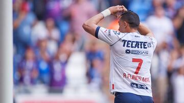 Rogelio Funes Mori celebrates his goal 1-0 of Monterrey during the game Monterrey vs Atletico San Luis, corresponding to Round 3 of the Torneo Clausura 2023 of the Liga BBVA MX, at BBVA Bancomer Stadium, on January 21, 2023.

<br><br>

Rogelio Funes Mori celebra su gol 1-0 de Monterrey durante el partido Monterrey vs Atletico San Luis, Correspondiente a la Jornada 03 del Torneo Clausura 2023 de la Liga BBVA MX, en el Estadio BBVA Bancomer, el 21 de Enero de 2023.