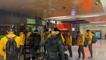 El Villarreal, en el aeropuerto de Santander.