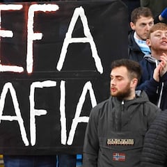 La afición del City reacciona tras la sanción: "UEFA Mafia"