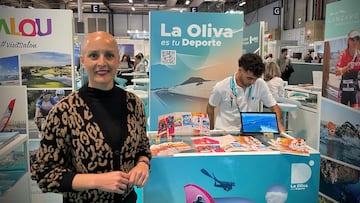 Gleiber Carreño en el stand de La Oliva en Fitur 2025