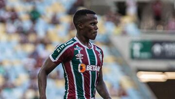 Jhon Arias en un partido de Fluminense.