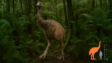 AI rendering of the South Island Giant Moa