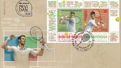 Sellos postales de Novak Djokovic en Serbia.