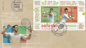 Sellos postales de Novak Djokovic en Serbia.