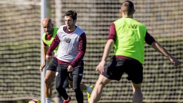 Susaeta y Mikel Rico en Lezama.