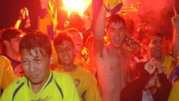 <b>A SEGUNDA.</b> La afición del cádiz celebró la vuelta del conjunto gaditano a la división de plata tras un año en Segunda B.