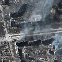 Drone footage shows colossal damage as explosions hit factories in Mariupol