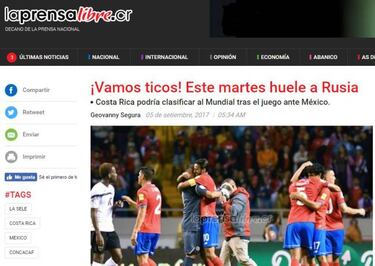 La prensa de Costa Rica se centra en la clasificación al Mundial