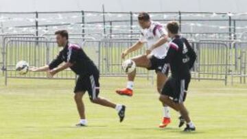Cristiano Ronaldo se ejercitó en solitario en Michigan.
