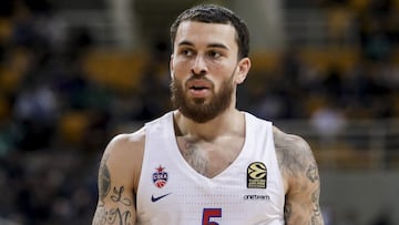 ATHENS, GREECE - MARCH 05: Mike James, #5 of CSKA Moscow react during the 2019/2020 Turkish Airlines EuroLeague Regular Season Round 28 match between Panathinaikos Opap Athens and CSKA Moscow at OAKA on March 05, 2020 in Athens, Greece. (Photo by Panagiotis Moschandreou/Euroleague Basketball via Getty Images)