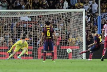 Messi falló un penalti.