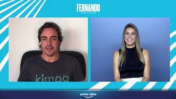 Fernando Alonso, en la rueda de prensa de la presentaci&oacute;n de la serie documental &#039;Fernando&#039; conducida por la periodista Nira Juanco.